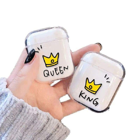 King & Queen Airpods Couple Cases