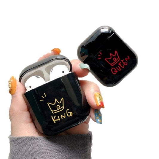King and Queen AirPods Couple Cases