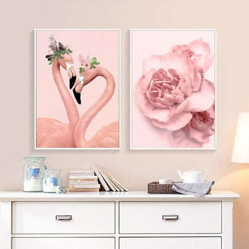 Pink Flamingo Poster Nordic Decoration
