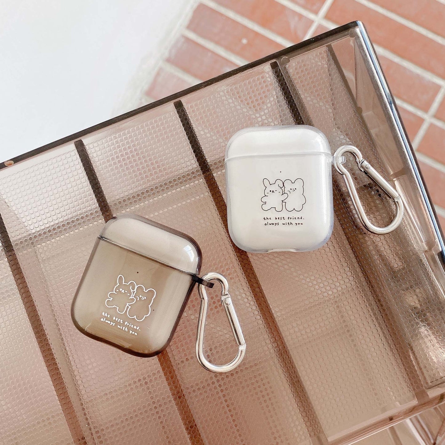 AirPods Couple Case <br/> Cute Rabbit and Bear Couple