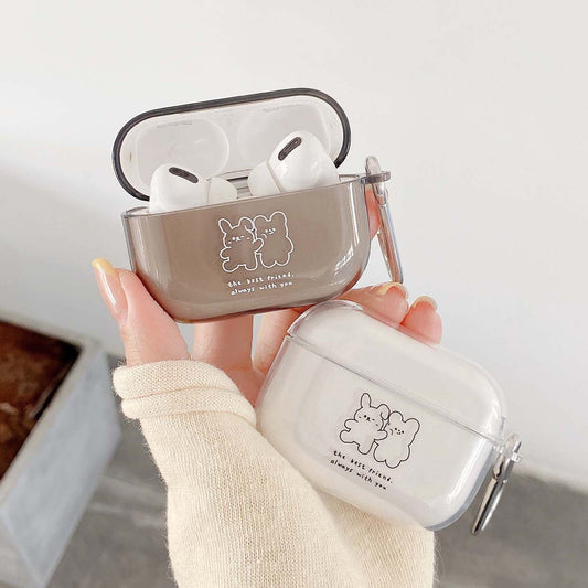 AirPods Couple Case <br/> Cute Rabbit and Bear Couple