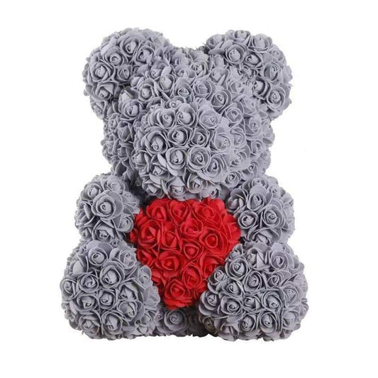 Rose Bear  Gray and Red - Couple-Gift-Store