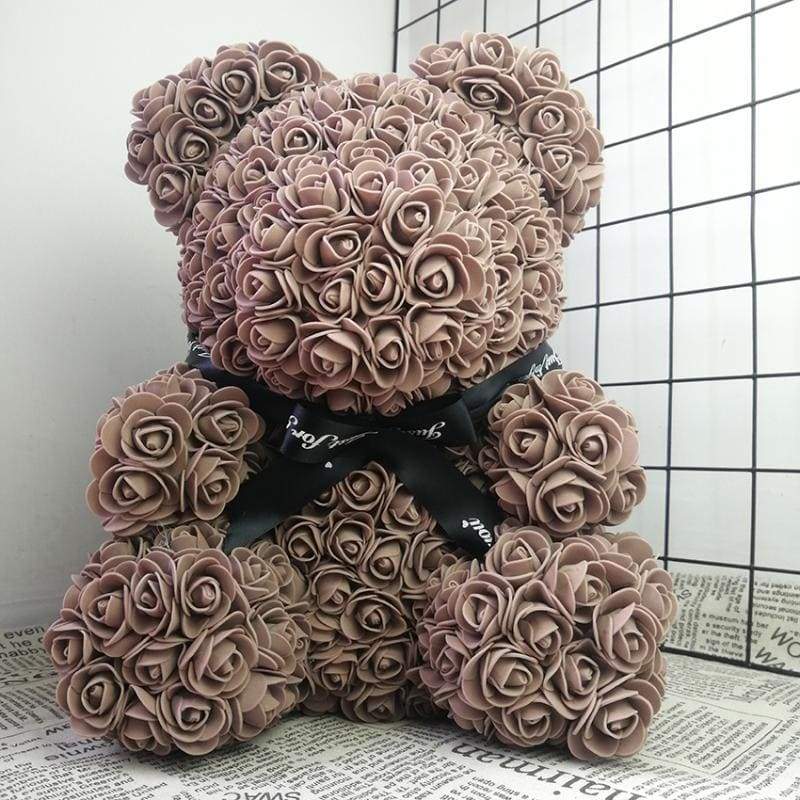 Ours en Roses Marron - Couple-Gift-Store