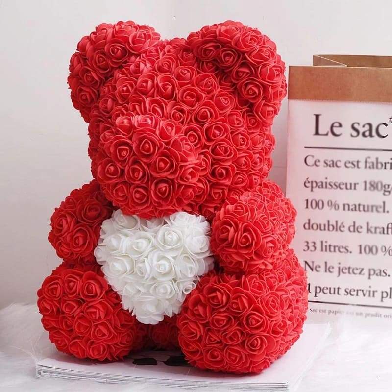 Ours en Roses Rouge et Blanc - Couple-Gift-Store