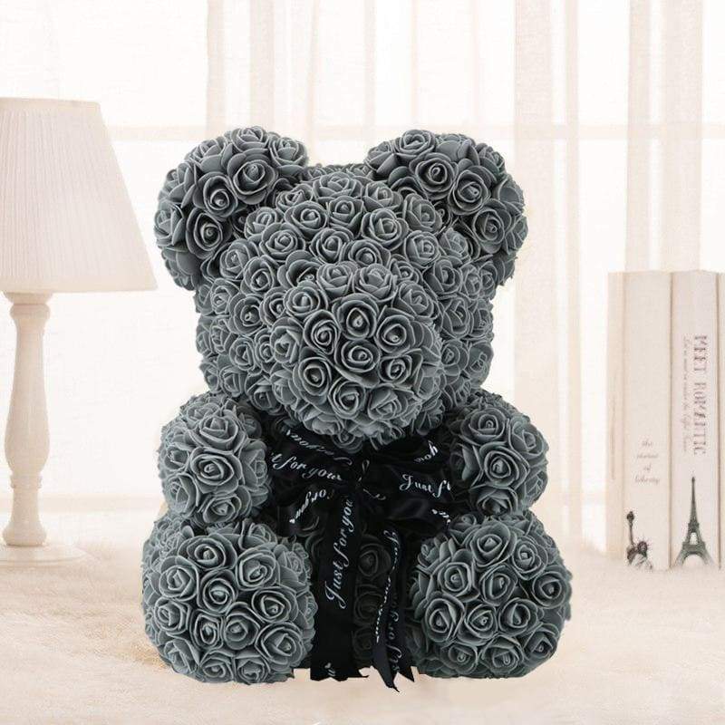 Ours en Roses Gris - Couple-Gift-Store