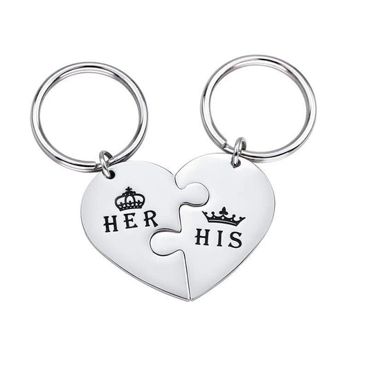 King Queen Couple Keychains