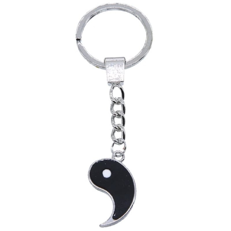 Black Yin Yang Couple Keychains