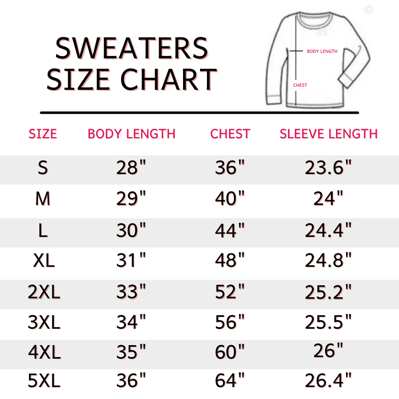 Sweaters Size Chart