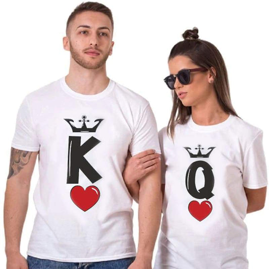 King and Queen of Hearts Couple T-shirts