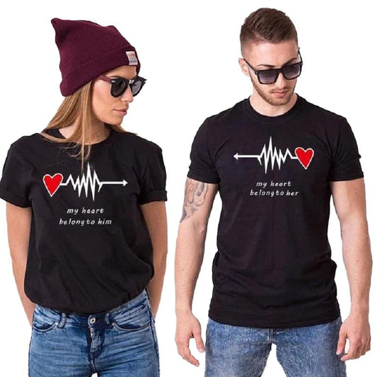 Heartbeat Couple T-shirts