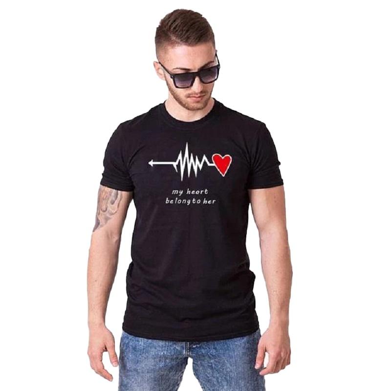 Heartbeat Couple T-shirts Men