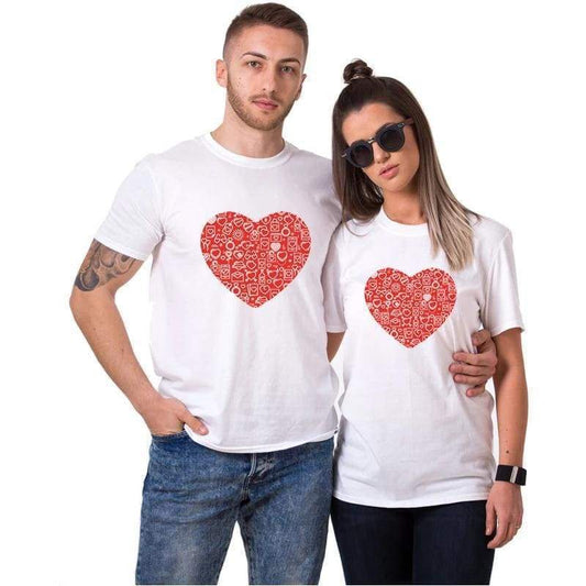 Happy Heart Couple T-shirts