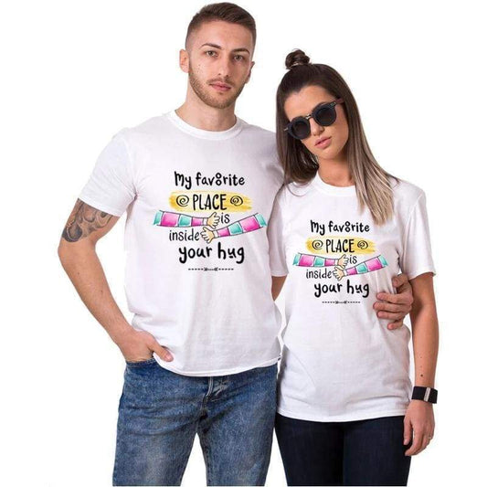 Hug Addict Couple T-shirts