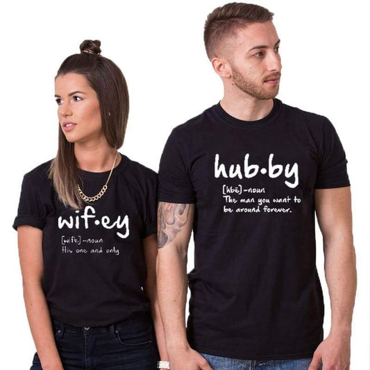Man Woman Couple T-shirts 