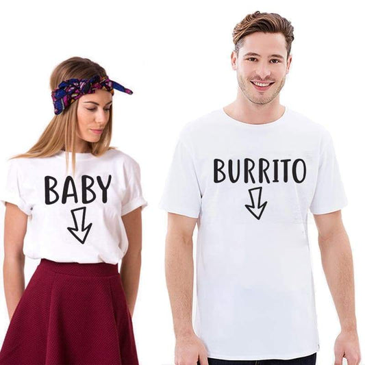 Pregnancy Announcement Couple T-shirts