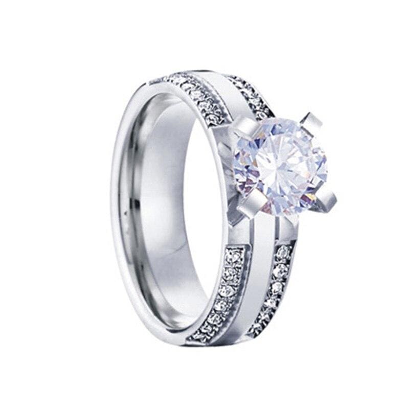 Woman Diamond Couple Rings