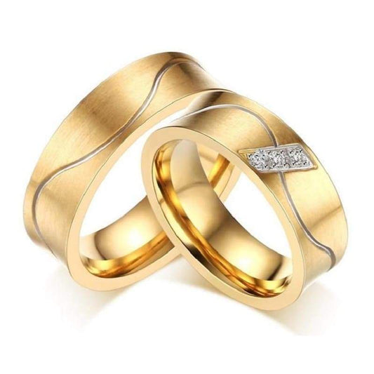 Wave of Love Couple Rings