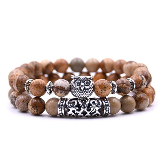 Perched Owl Couple Bracelets