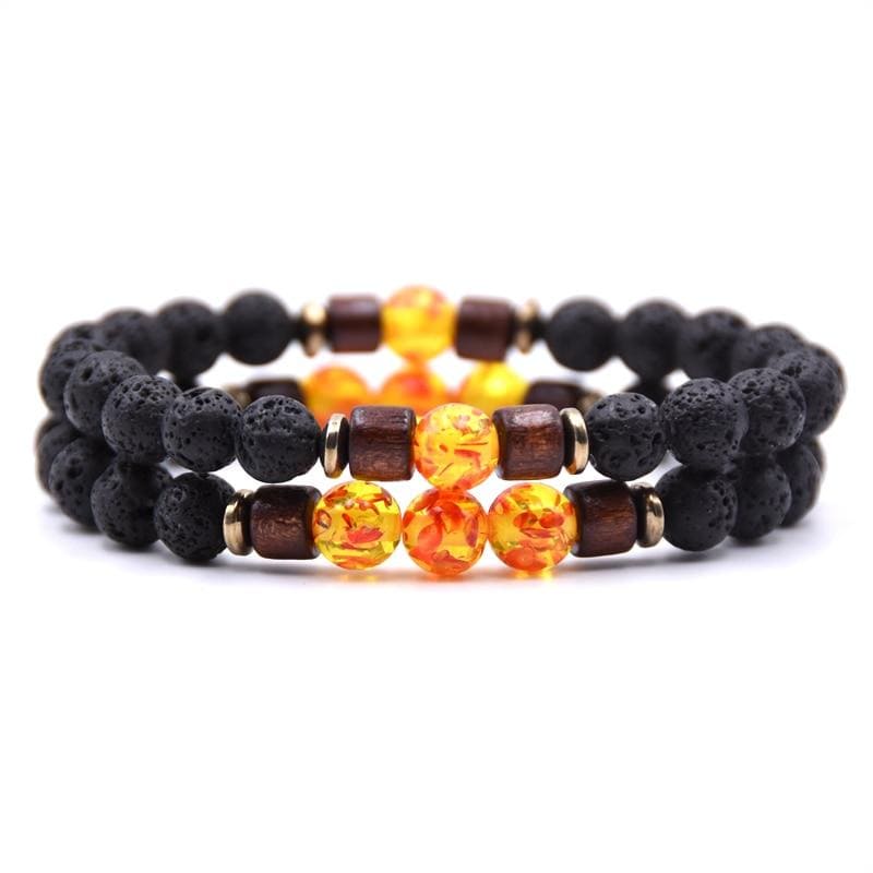 Lava Stone Matching Couple Bracelets