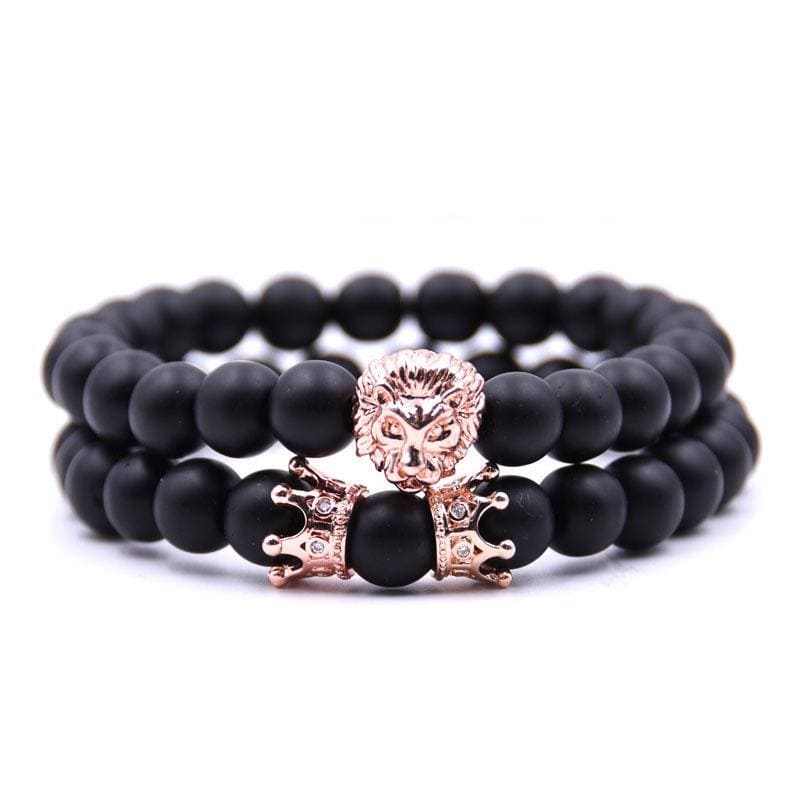 Rose Gold Lion Couple Bracelets