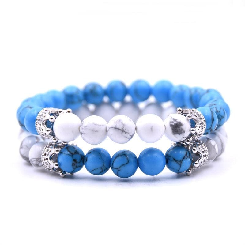 Royal Turquoise Howlite Couple Bracelets