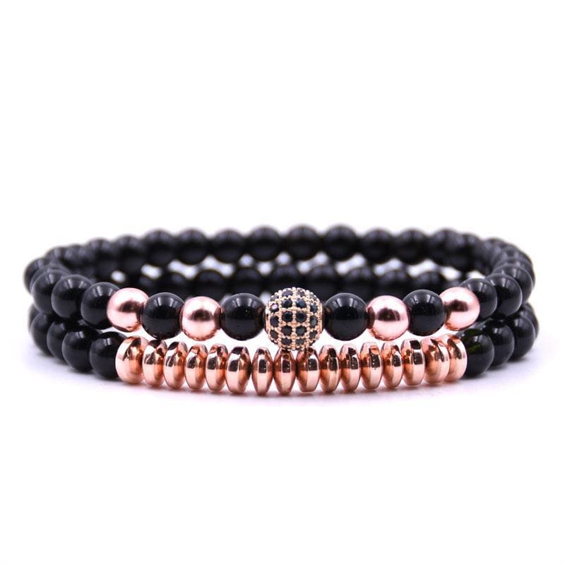 Rose Gold Pearls Couple Bracelets