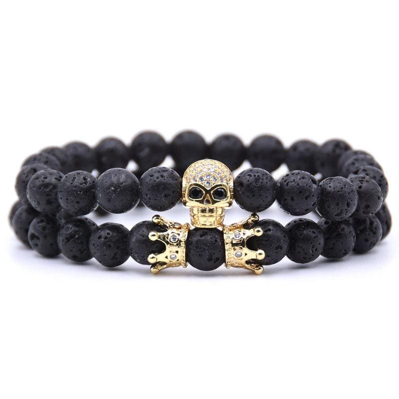 Lava Skull Couple Bracelets