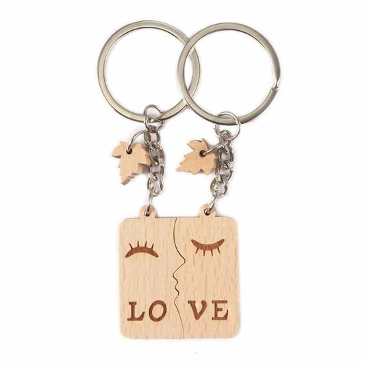 Couple Keychain Wood - Couple-Gift-Store