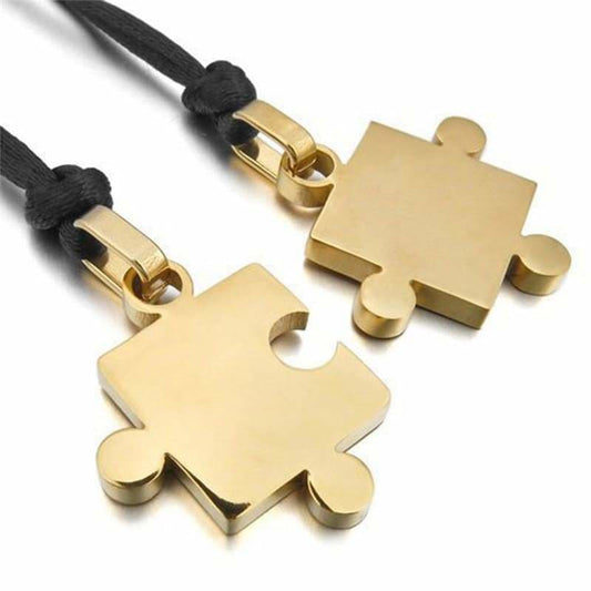 Couple Necklaces Gold Puzzle - Couple-Gift-Store