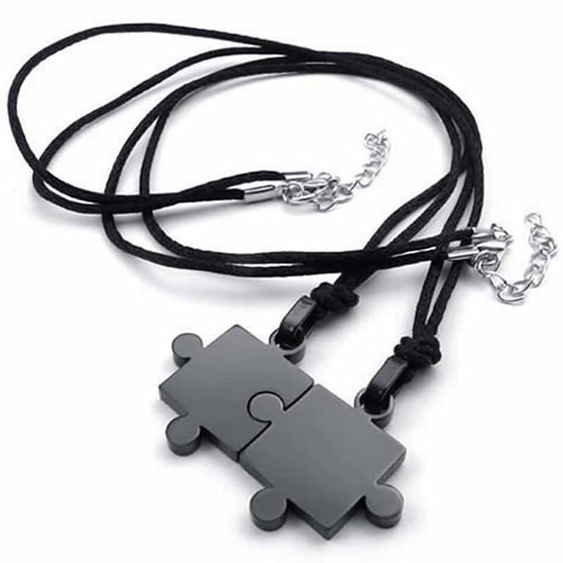 Couple Necklaces Puzzle Black - Couple-Gift-Store