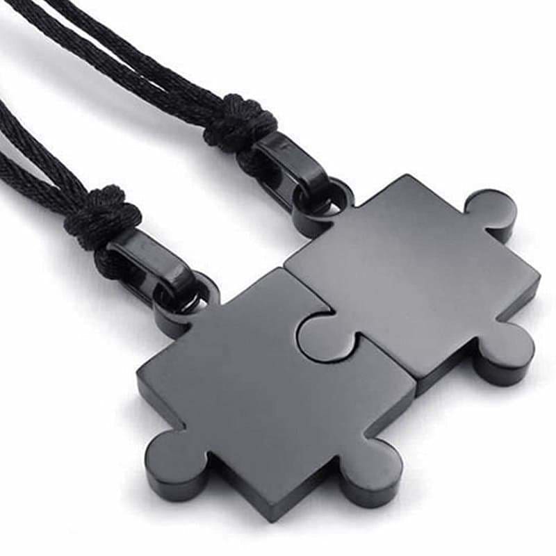 Couple Necklaces Puzzle Black - Couple-Gift-Store