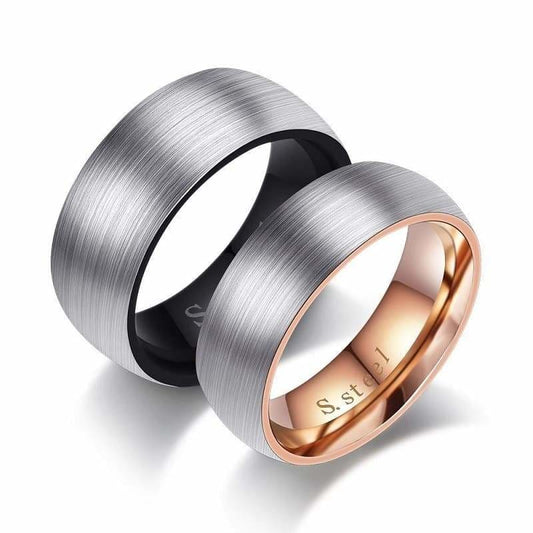 Couple Rings Raw Steel - Couple-Gift-Store