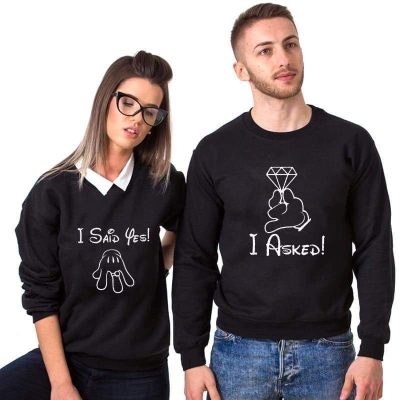 Couple Sweaters She Said Yes! - Couple-Gift-Store
