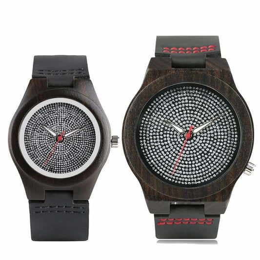 Couple Watches Scintillating Wood - Couple-Gift-Store
