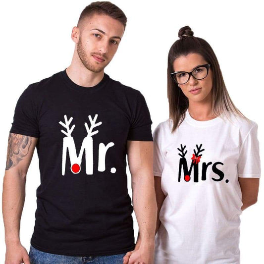 Mr & Mrs Christmas Couple T-shirts