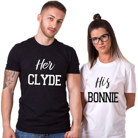 Bonnie & Clyde Couple T-shirts