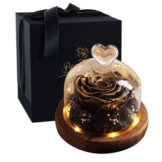 Eternal Rose Under Bell Golden - Couple-Gift-Store