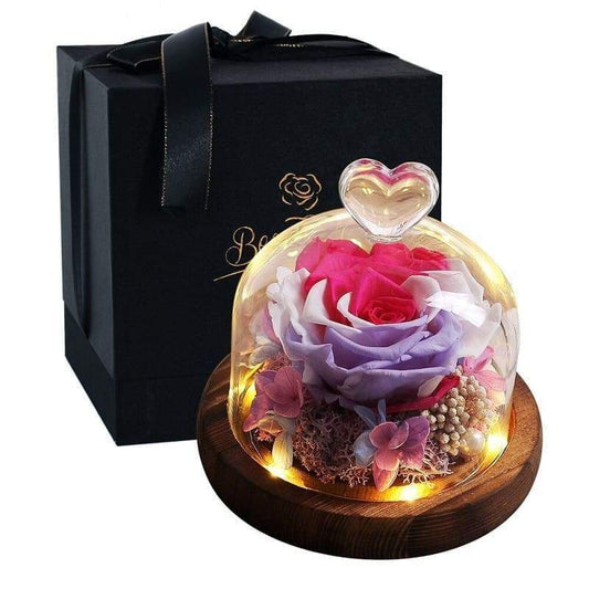 Eternal Rose Under Bell Led - Couple-Gift-Store