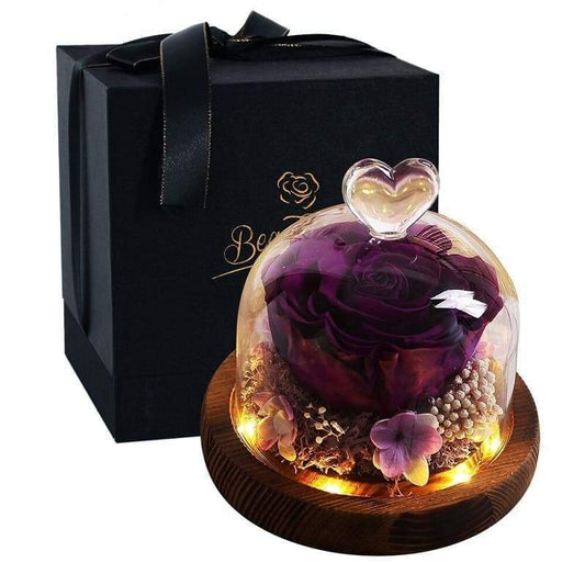 Eternal Rose Under Bell With Lights - Couple-Gift-Store