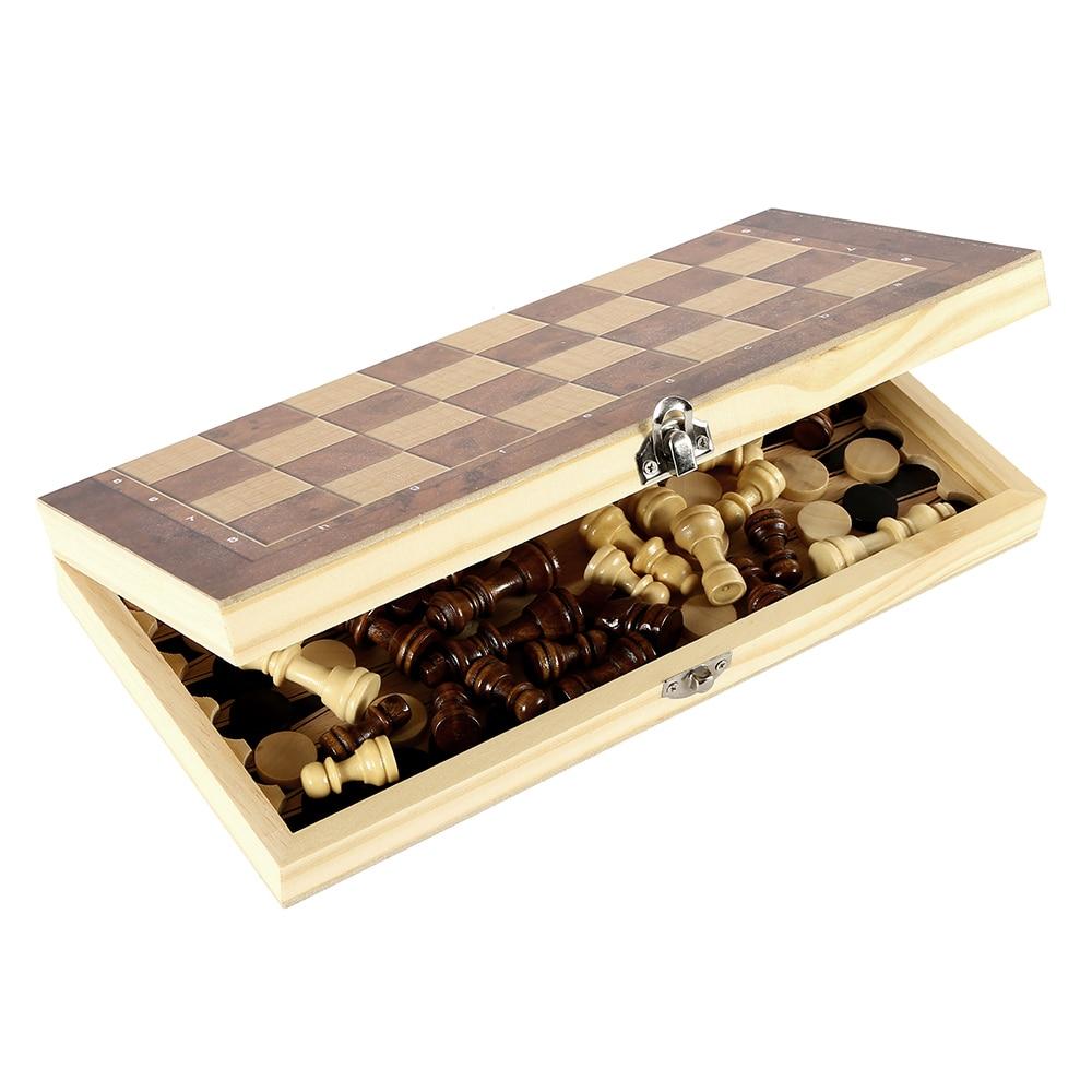 Foldable Wooden Chess Board Game