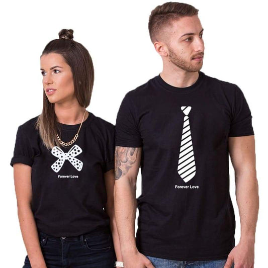 Tie and Bow Couple T-shirts